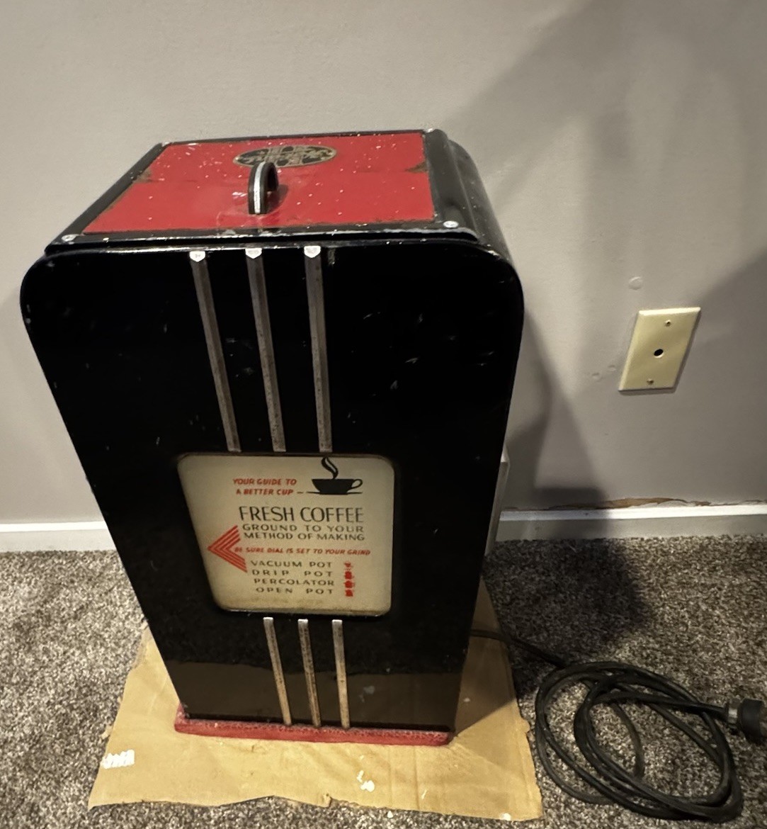 Vintage Mid Century Hobart Commercial Coffee Mill Grinder Model No. 3440 HD 110v