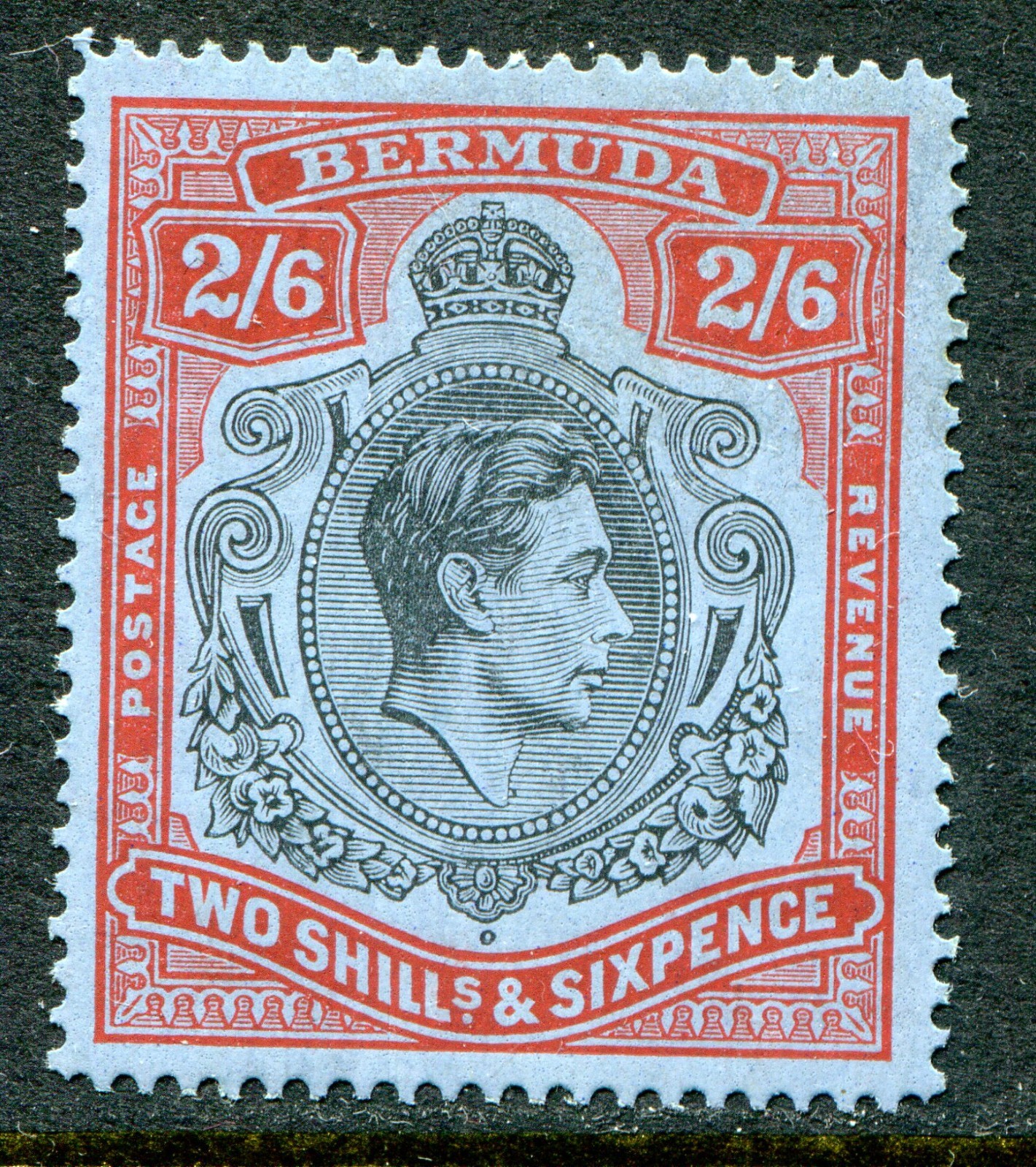 Bermuda 1938-53 perf. 14¼ 2s6d SG 117a hinged mint (cat. £500 as u/m) \'A\'
