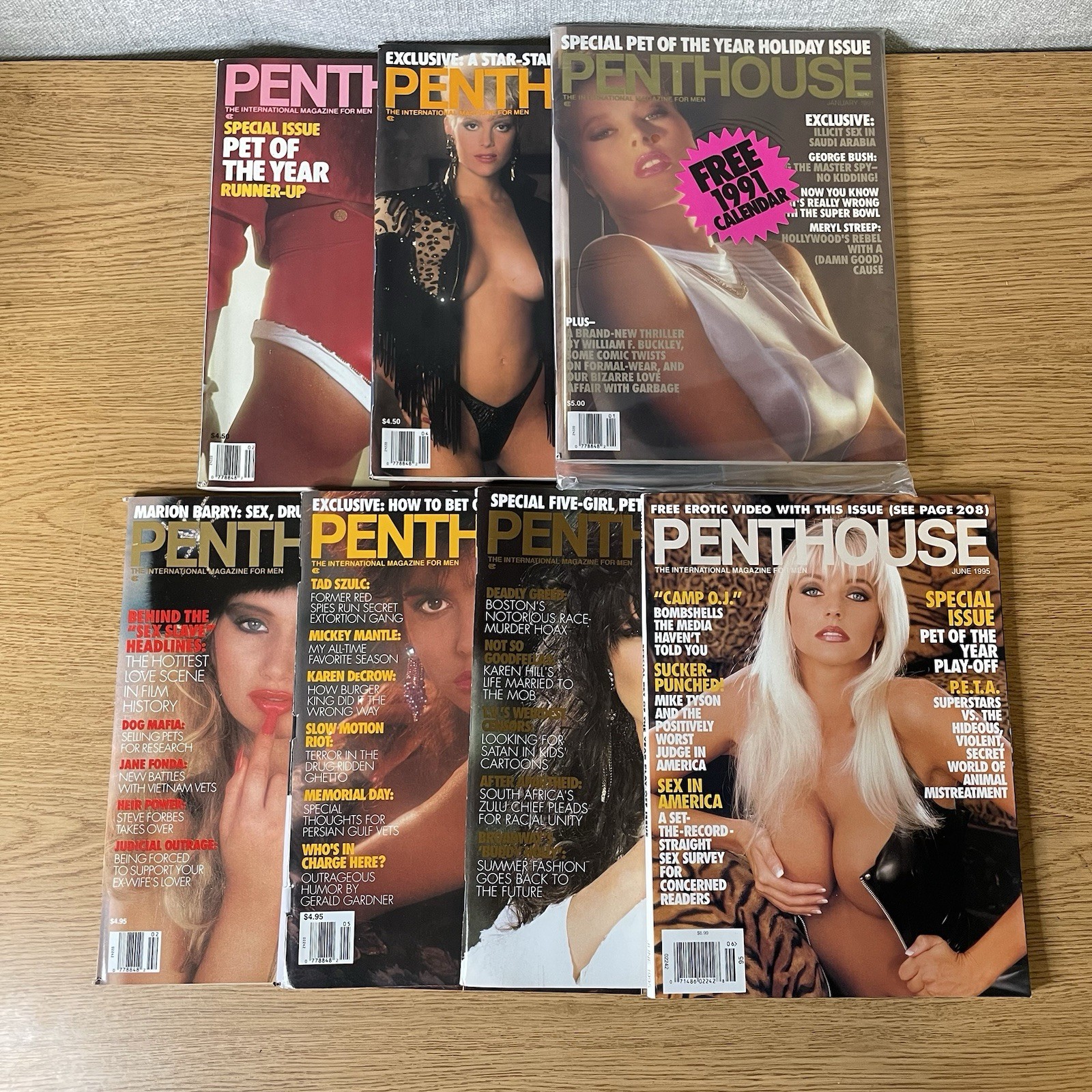 Vintage Penthouse Magazine Lot 1989-1995 (7 Issues) Holiday Issue Sealed Vintage Penthouse Magazine Lot 1989-1995 (7 Issues) Holiday Issue Sealed