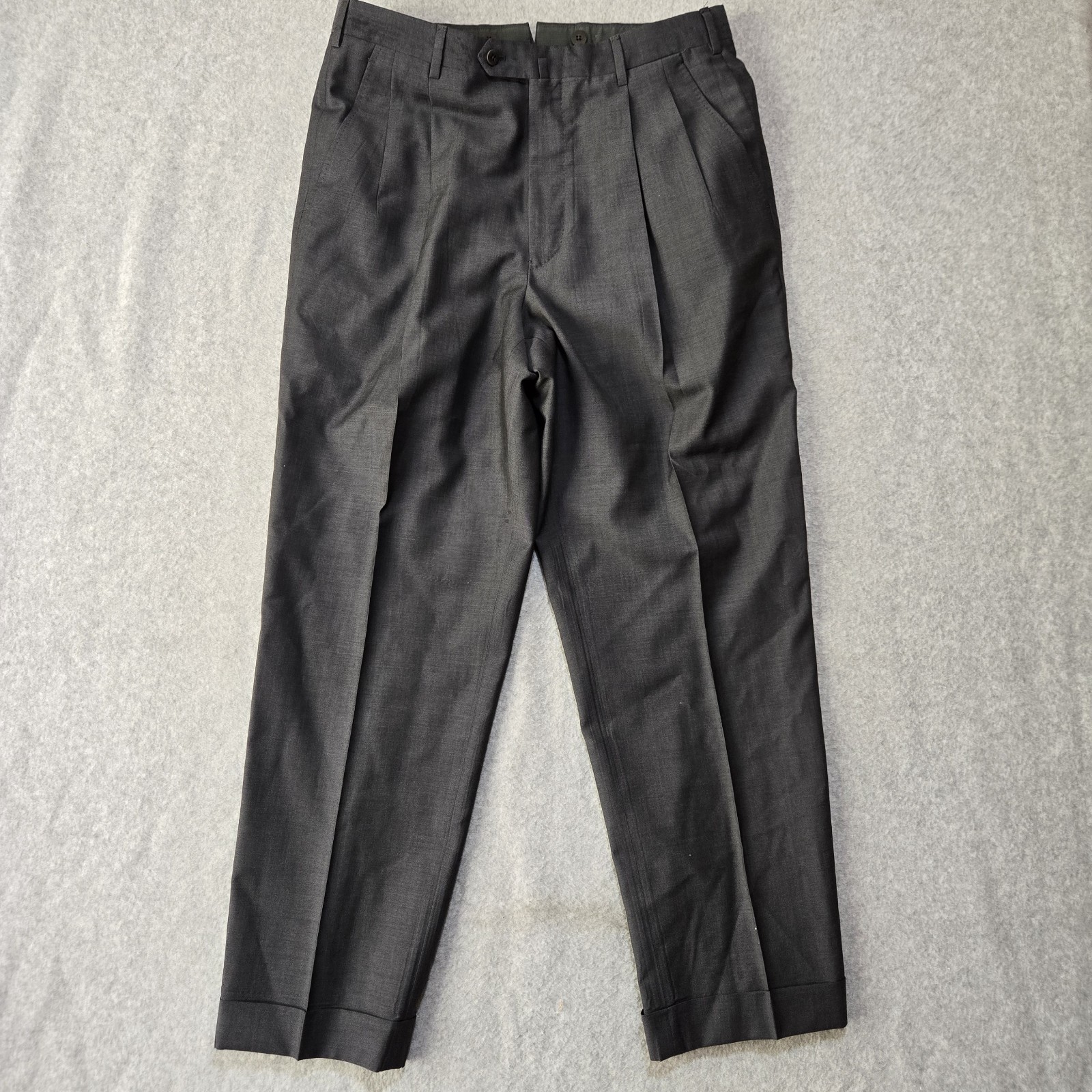 Incotex 100% Wool Pants Mens 34x30 Beige Pleated Venezia 1951 Dress Flax