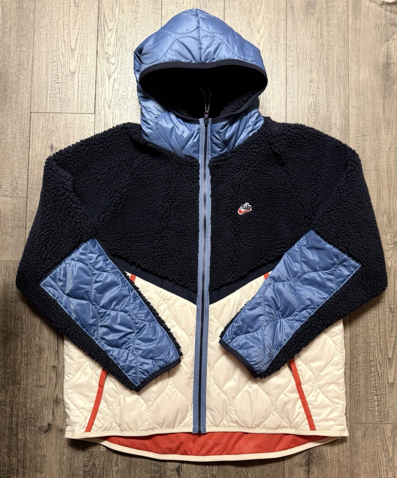 Nike Sportswear Heritage Fleece Jacket XXL Obsidian Blue Orewood CU4446 451 Navy Nike Sportswear Heritage Fleece Jacket XXL Obsidian Blue Orewood CU4446 451 Navy