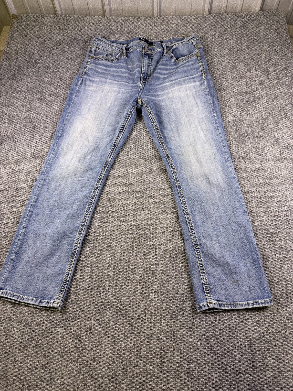 BKE Tyler Jeans Mens 40x32 Blue Light Wash Relaxed Straight Leg Denim Pants