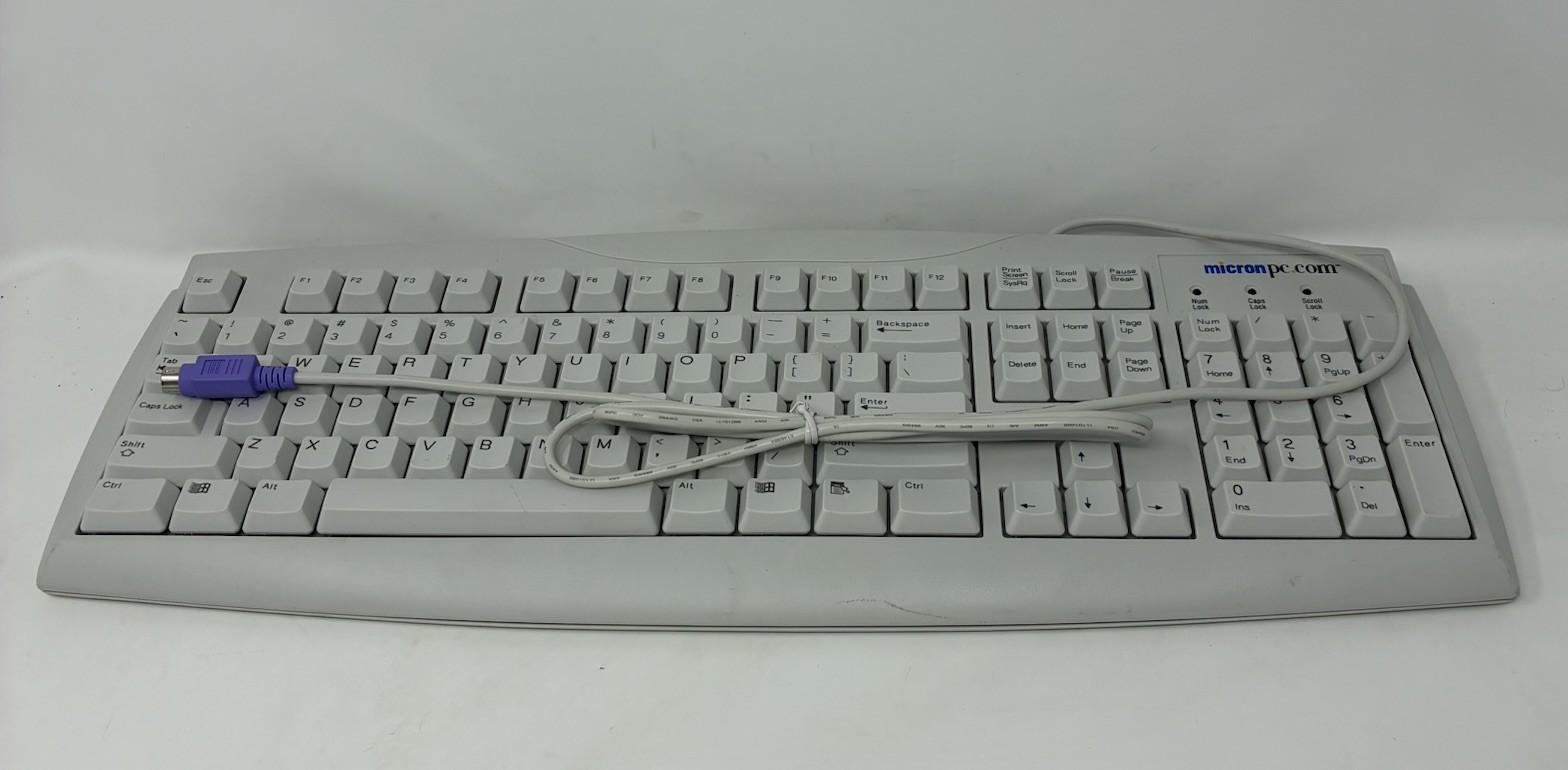 NOS Vintage Micron PS/2 Computer Keyboard GYUR84SK SK-1688 MicronPC New