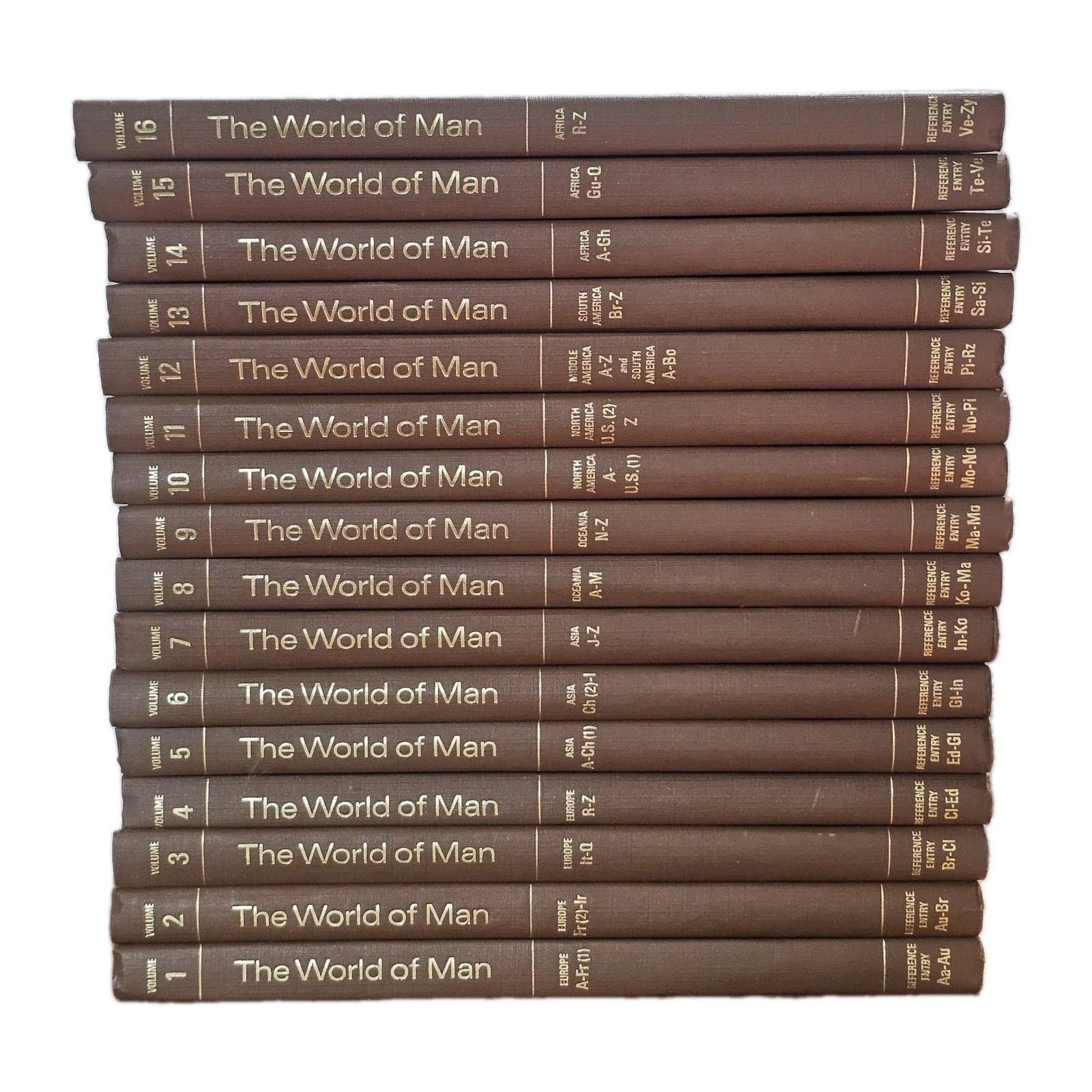 The World of Man 1969 Complete 16 Vol Set Webster's Geographical Guide Hardcover