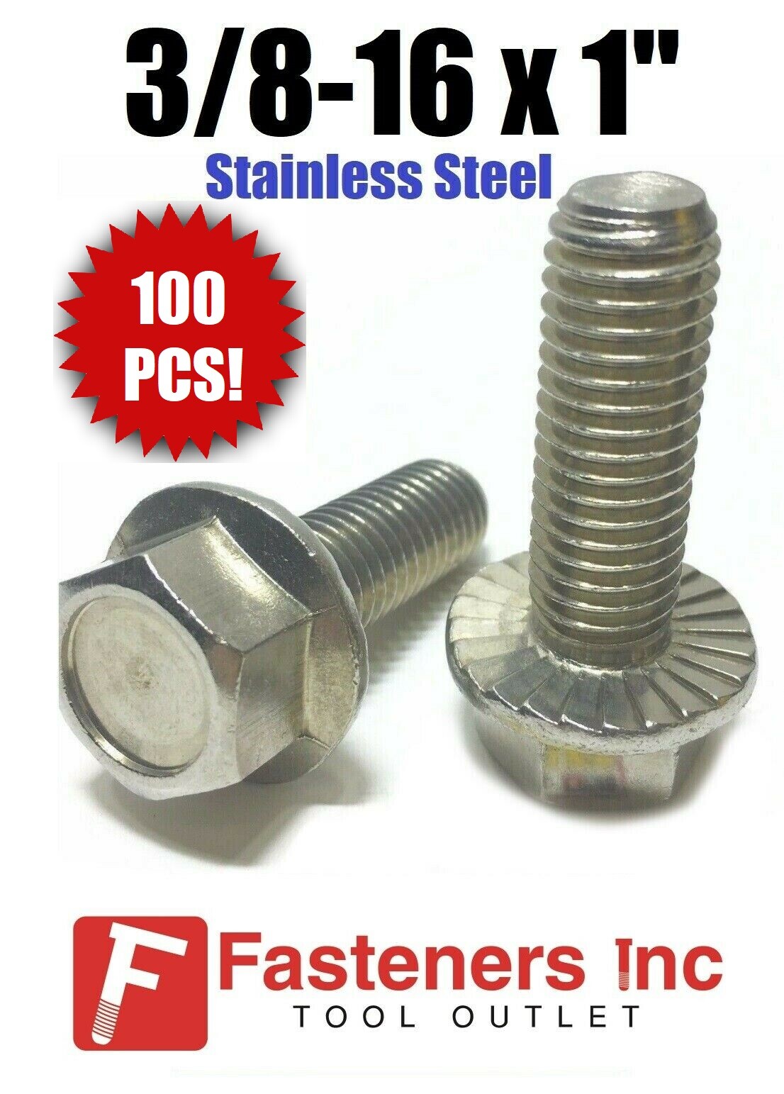 (Qty 100) 3/8-16 x 1