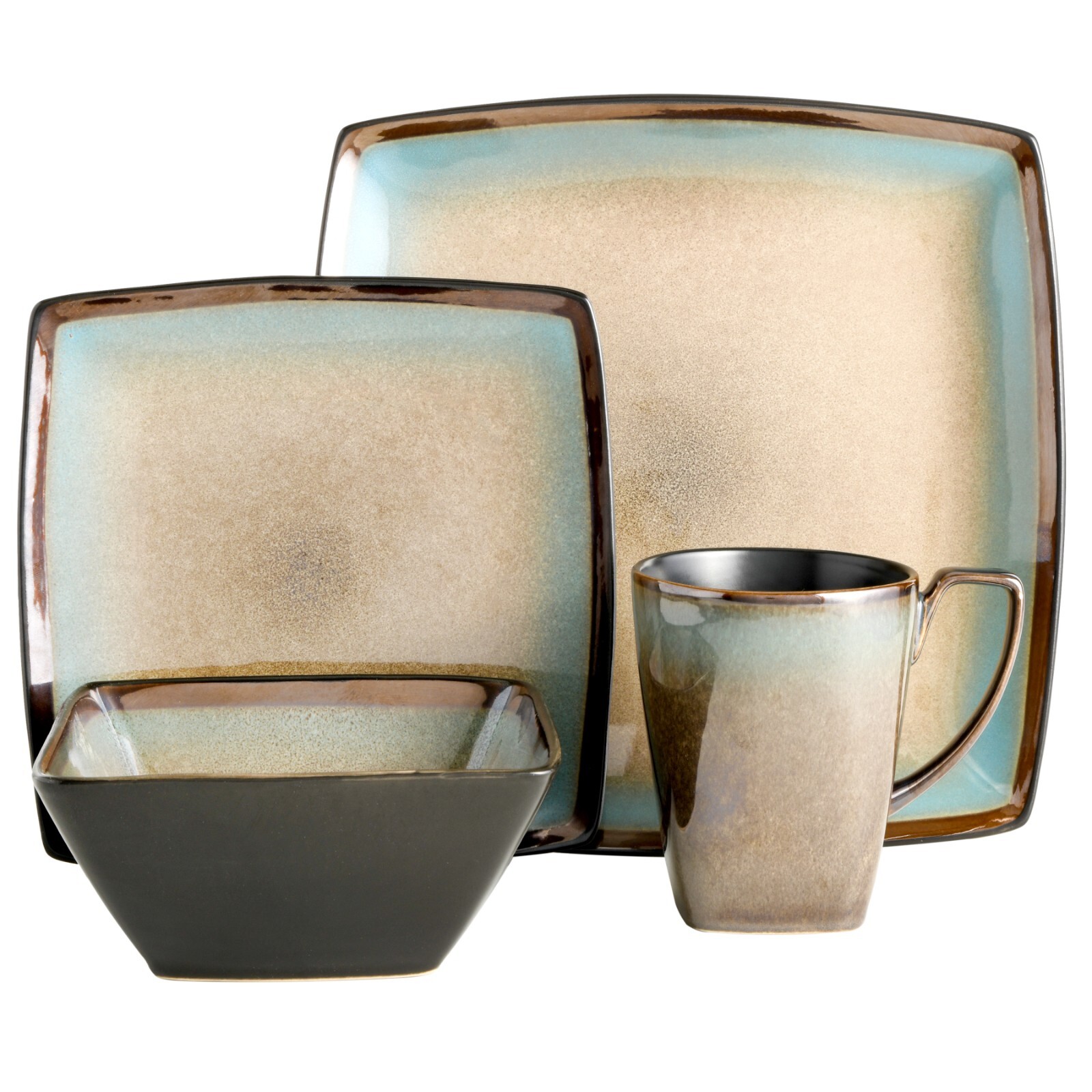 Gibson Elite Tequesta 16-Piece Stoneware Dinnerware Set - Taupe