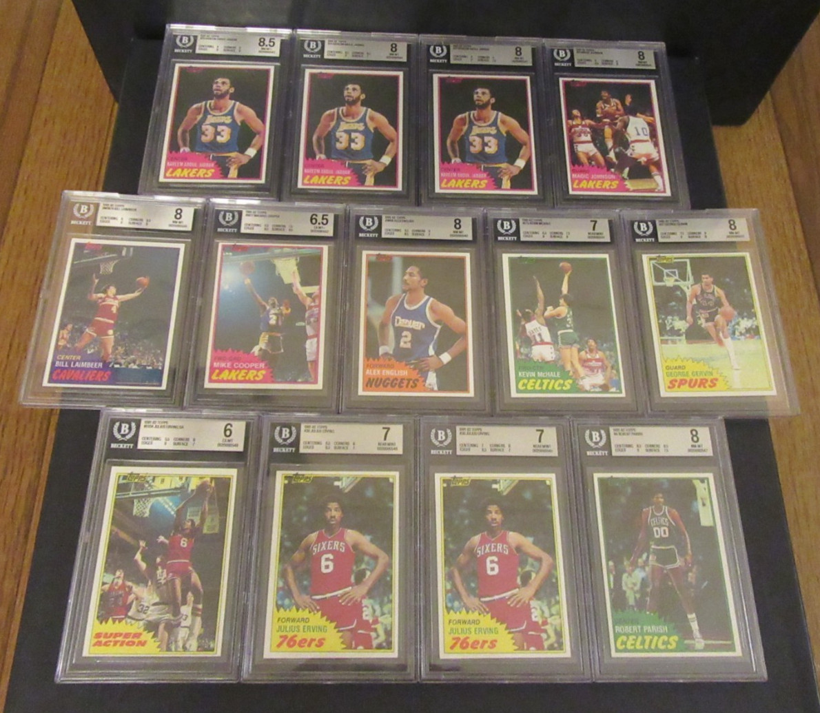 1981-82 Topps Basketball BGS Graded Lot Kareem Magic Erving Gervin McHale & More