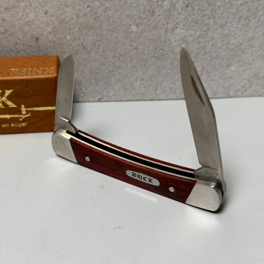 VTG BUCK 709 YEARLING KNIFE New in Box 2 Blade Made in USA Wood Scales HTF