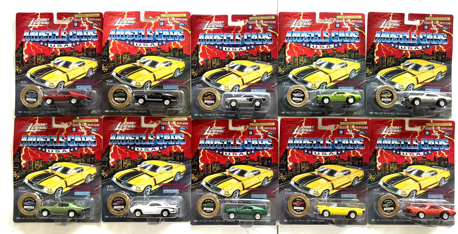 Johnny Lightning Muscle Cars USA Limited Edition Die-Cast 1:64 Lot of 10 Cars LE Johnny Lightning Muscle Cars USA Limited Edition Die-Cast 1:64 Lot of 10 Cars LE