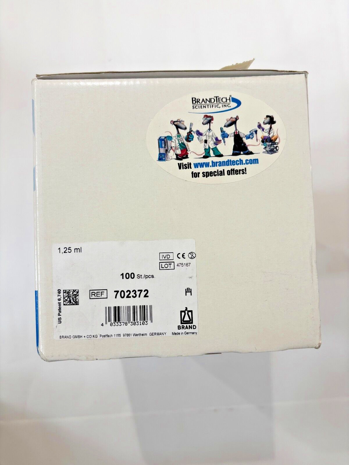 NEW 702372 PLASTIBRAND PD-TIPS Non-Sterile Repeater Pipet Tips 1.25ML 100/box NEW 702372 PLASTIBRAND PD-TIPS Non-Sterile Repeater Pipet Tips 1.25ML 100/box
