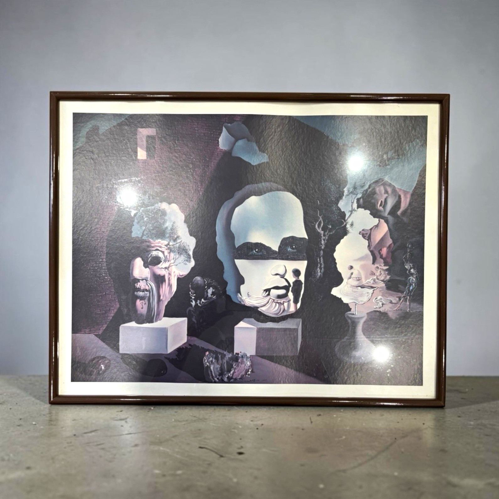 Salvador Dali Framed Surrealism Art Print – Faces Portrait Landscape 23 in