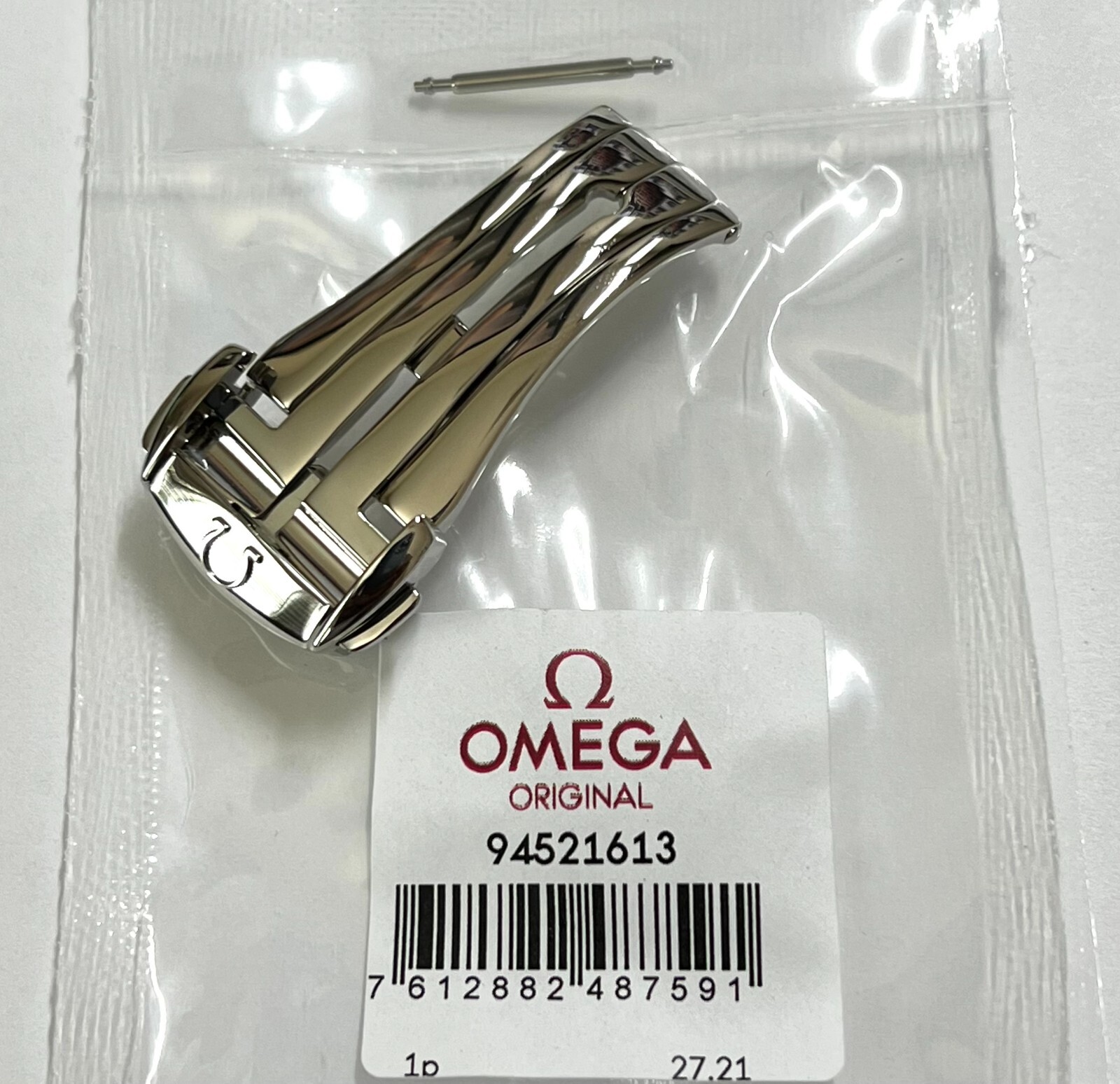 ORIGINAL OMEGA 16mm POLISHED STEEL DEPLOYMENT WATCH BUCKLE CLASP #94521613 ORIGINAL OMEGA 16mm POLISHED STEEL DEPLOYMENT WATCH BUCKLE CLASP #94521613
