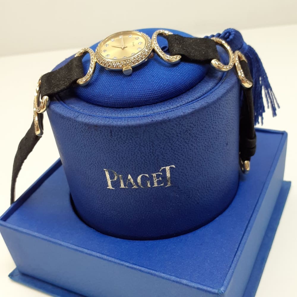 Full Set Piaget Dancer Ladies 21 mm 18K Yellow Gold Diamonds Watch 4152DB