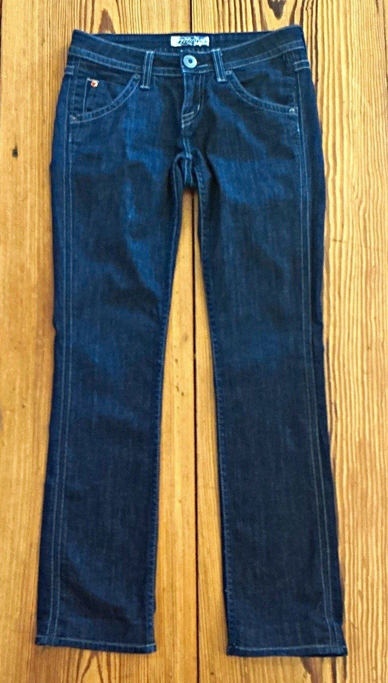 VTG 2000s Y2K MADE IN USA  Indie Sleaze Hudson Low Rise Straight-Leg Dark Wash