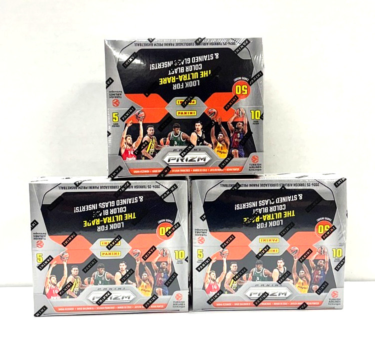 2024-25 Panini Prizm Basketball Turkish Airlines Euro League Hobby Box Lot of 3