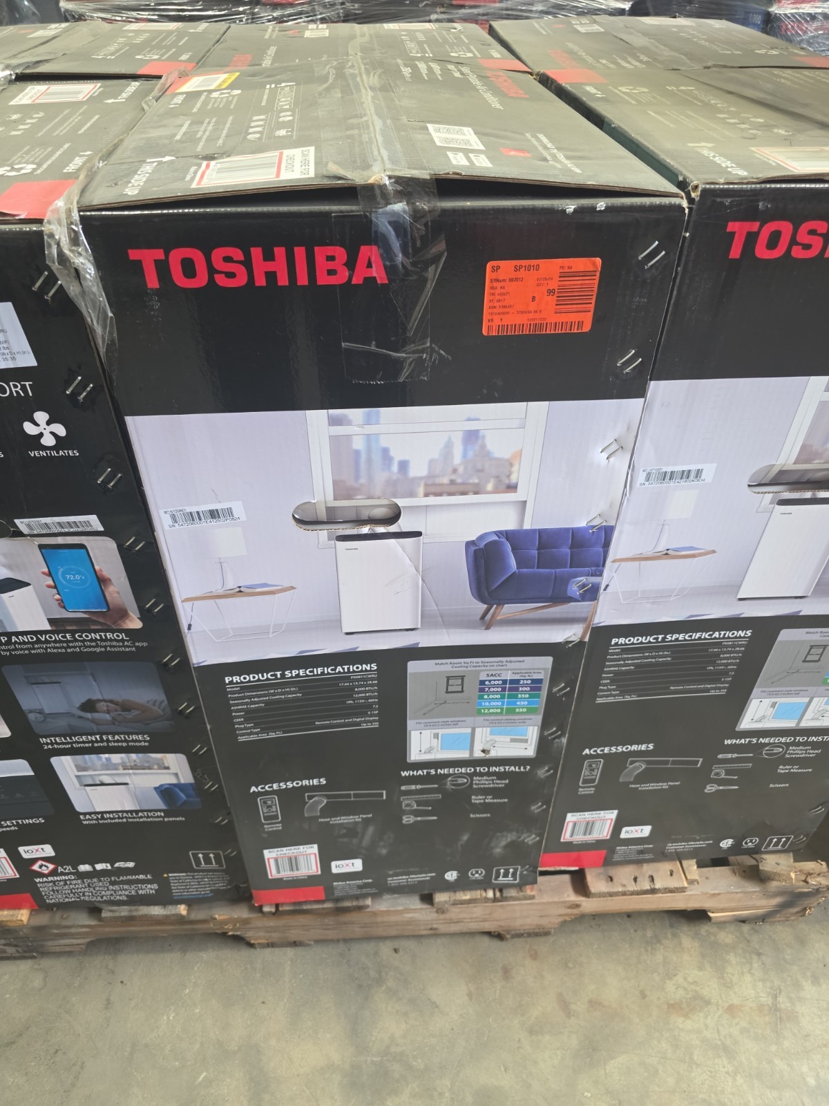 Toshiba PX0811CWRU Smart Portable Air Conditioner 8000/12000 BTU Wi-Fi