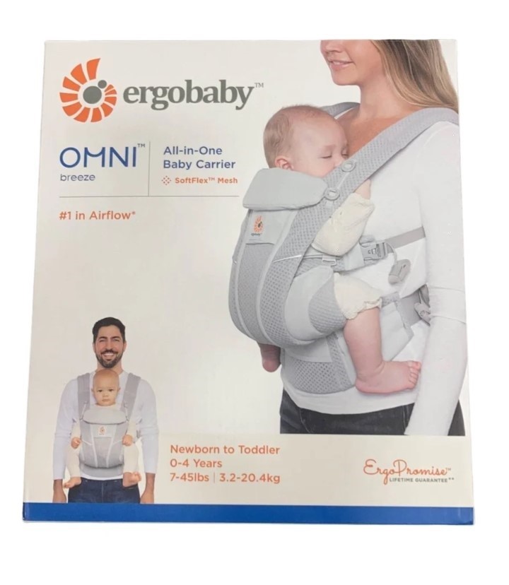 Ergobaby Omni Breeze All Carry Positions Mesh Baby Carrier Pearl Grey 7-45 lbs Ergobaby Omni Breeze All Carry Positions Mesh Baby Carrier Pearl Grey 7-45 lbs