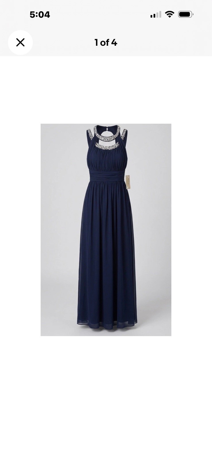 NWT Trixxi Navy Blue Floor-Length Formal Gown Sz 22W Plus Beaded Neckline Maxi NWT Trixxi Navy Blue Floor-Length Formal Gown Sz 22W Plus Beaded Neckline Maxi