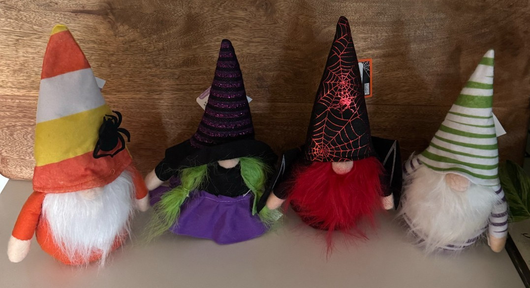 Greenbrier International Halloween Gnome Plush Figures Set of 4
