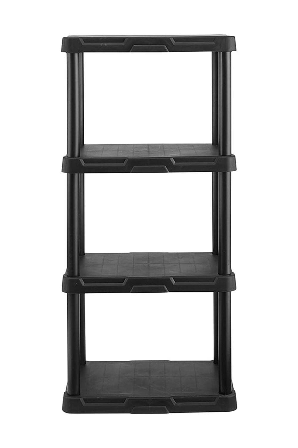 4-Shelf Black Plastic Storage Shelf, 22\