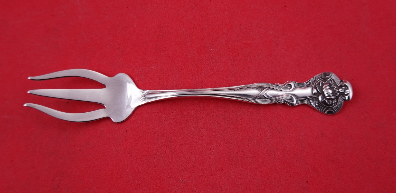 Pond Lily by Paye and Baker Sterling Silver Pastry Fork 3-tine 5 1/8\