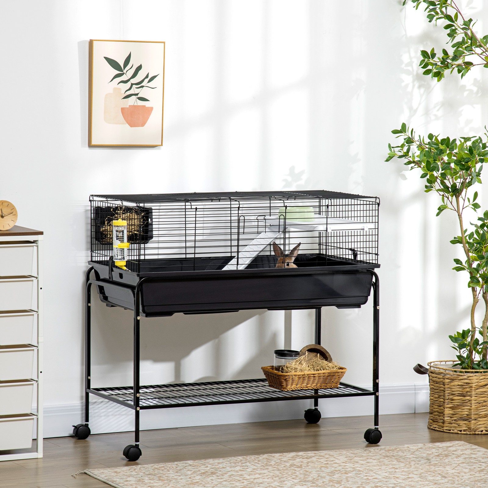 PawHut Small Animal Cage Guinea Pig, Hedgehog, Ferret Pet Habitat