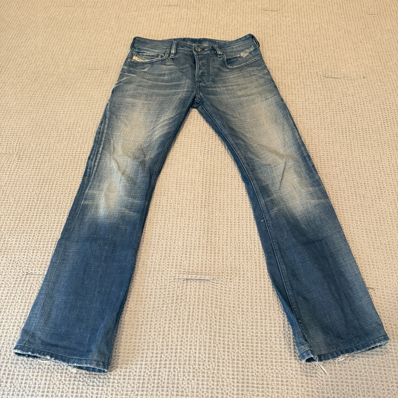 Diesel Zathan Jeans Mens 29x32 Faded Denim Regular Medium Wash 0073H Skater