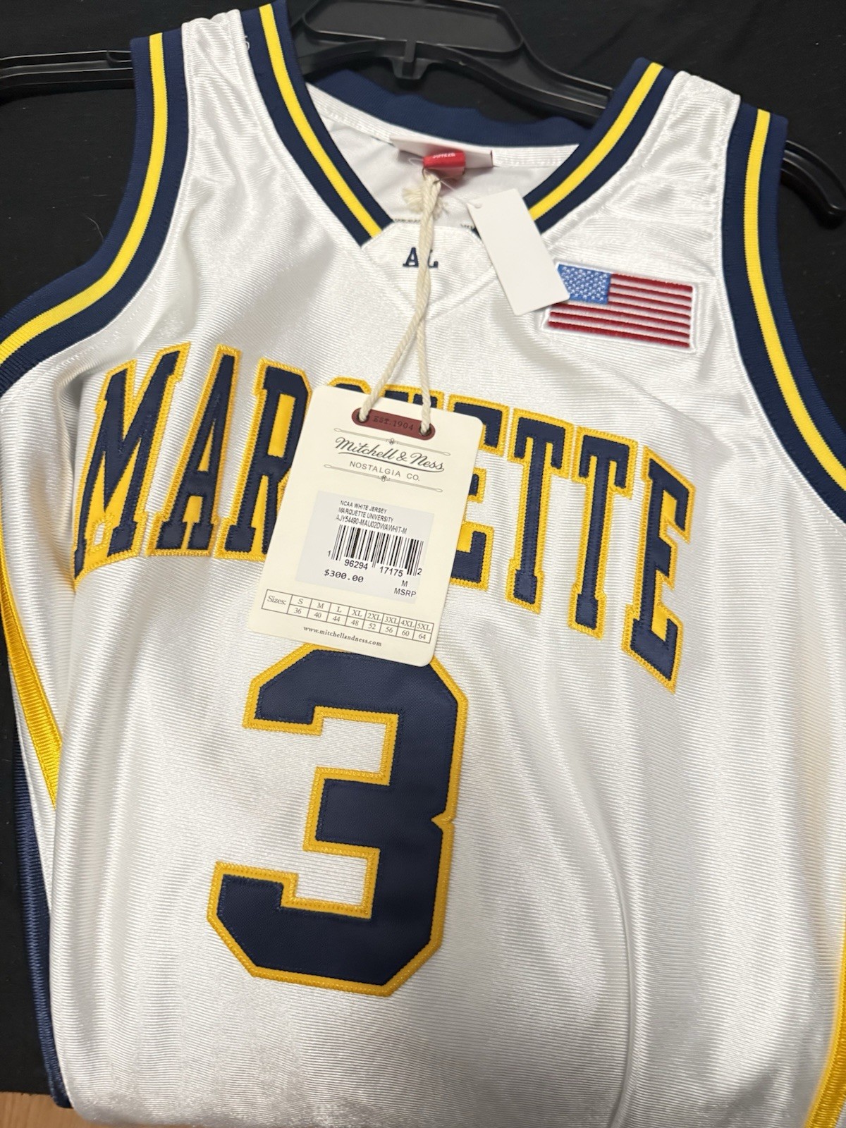 Mitchell and Ness Marquette Dwayne Wade #3 Basketball Jersey Men's Size Medium Mitchell and Ness Marquette Dwayne Wade #3 Basketball Jersey Men's Size Medium