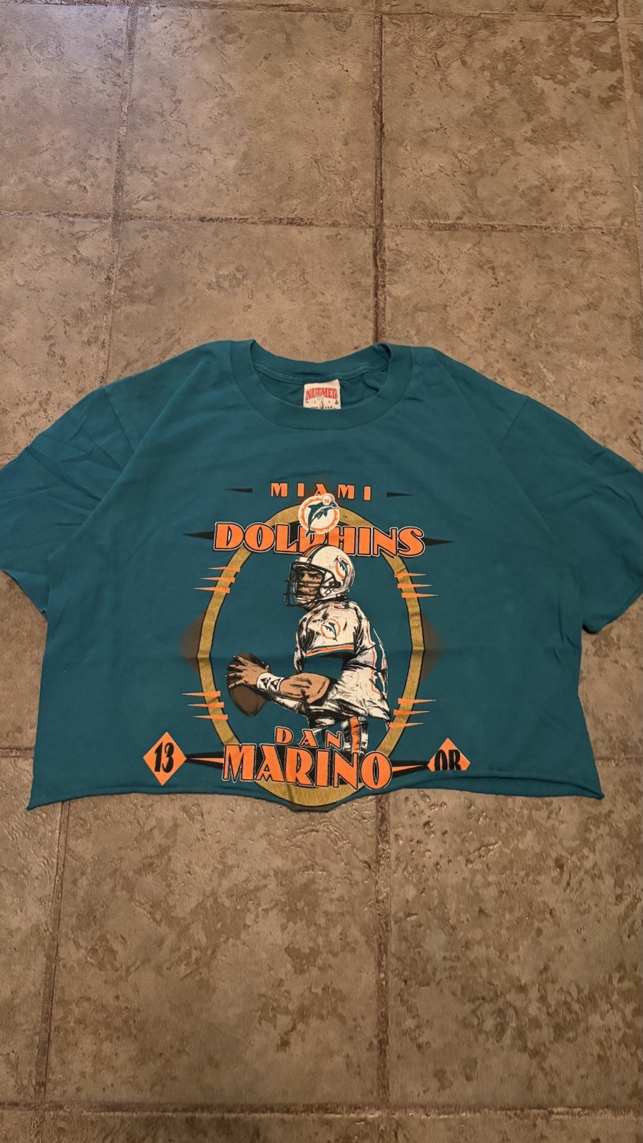 Vtg 1995 Nutmeg Dan Marino Miami Dolphins Tee - Sz L