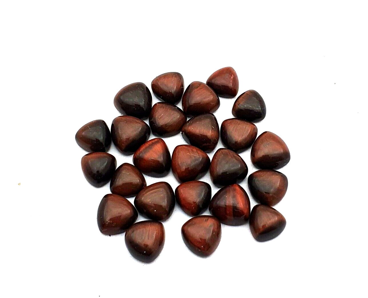 Natural Red Tiger\'s Eye Trillion Cabochon Gemstone 53 Pcs 7.50-8.50 MM 134 CT