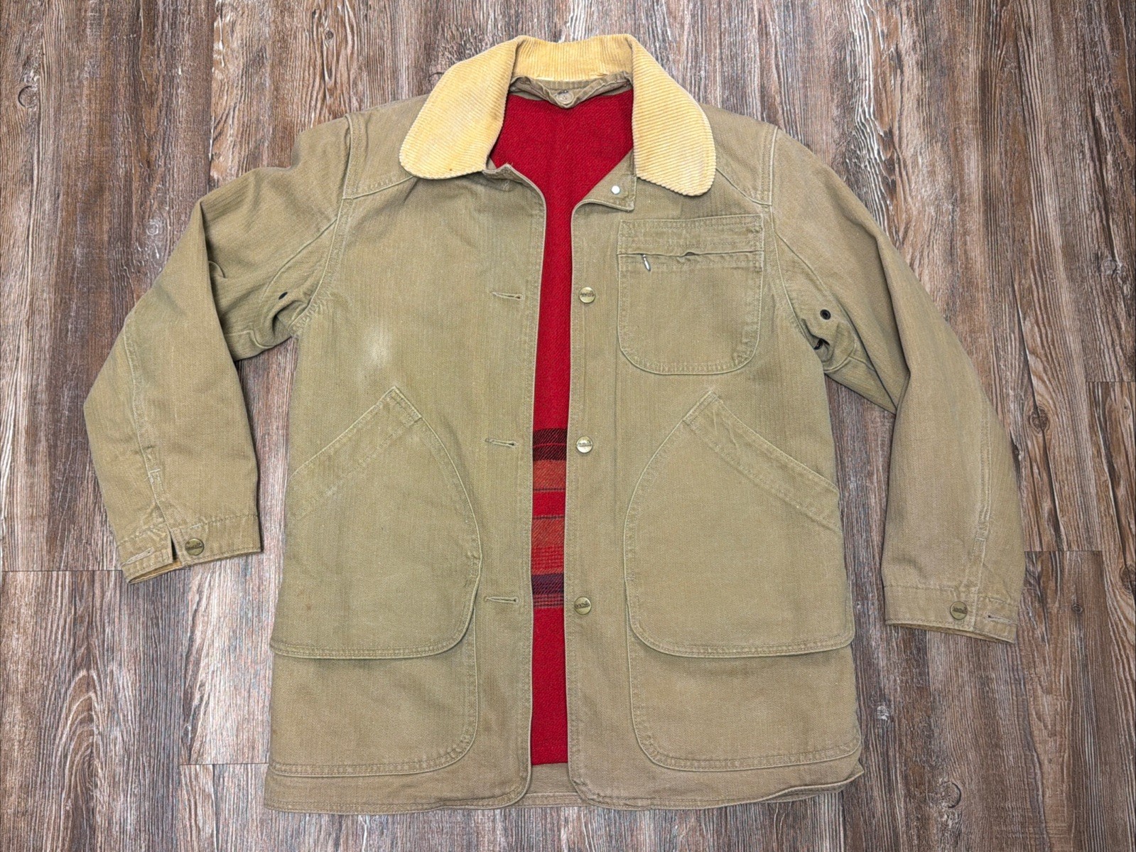 VTG LL Bean Jacket Mens Medium Wool Liner Field Barn Chore Coat Duck Cotton VTG LL Bean Jacket Mens Medium Wool Liner Field Barn Chore Coat Duck Cotton