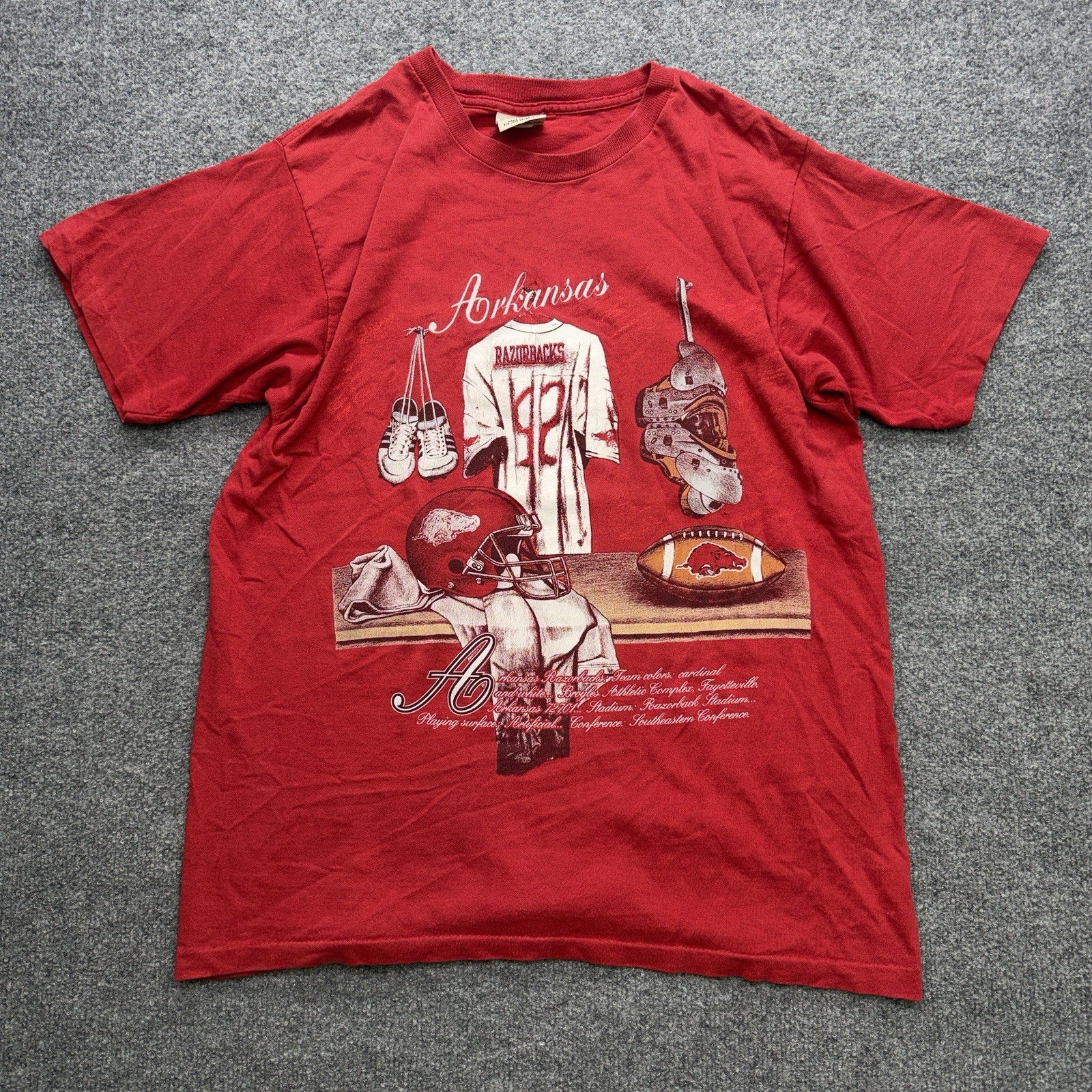 Nutmeg Arkansas Razorbacks Vintage T Shirt Men’s Size Large 90s All Sports