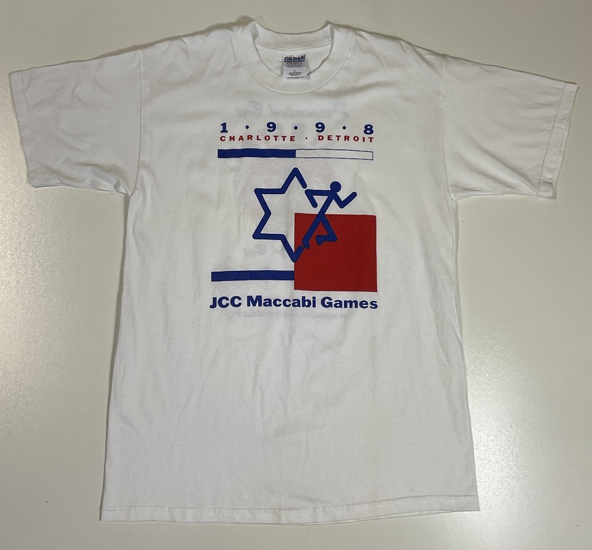Vintage Detroit Maccabi Games T Shirt Sz L JCC Jewish Sports 90s
