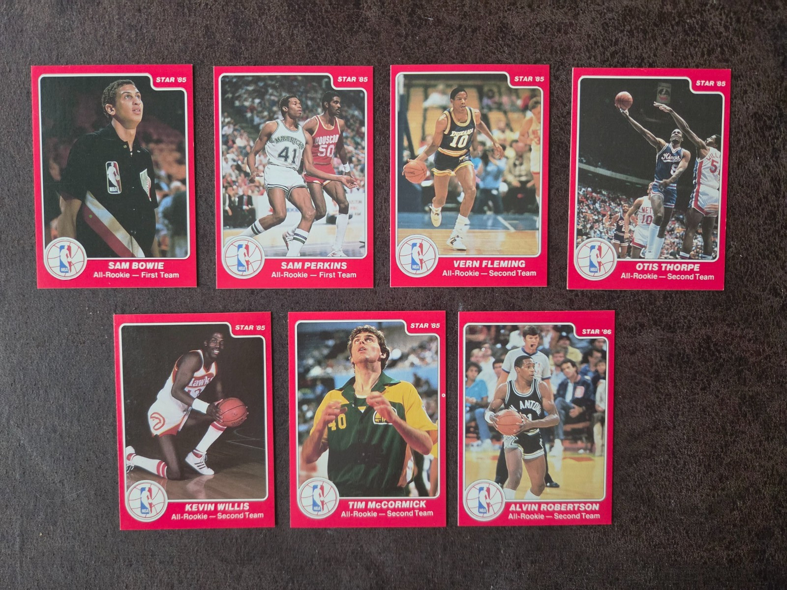 1985 Star Basketball All-Rookie 7/11 Starter Card Set -Sam Perkins, Kevin Willis 1985 Star Basketball All-Rookie 7/11 Starter Card Set -Sam Perkins, Kevin Willis