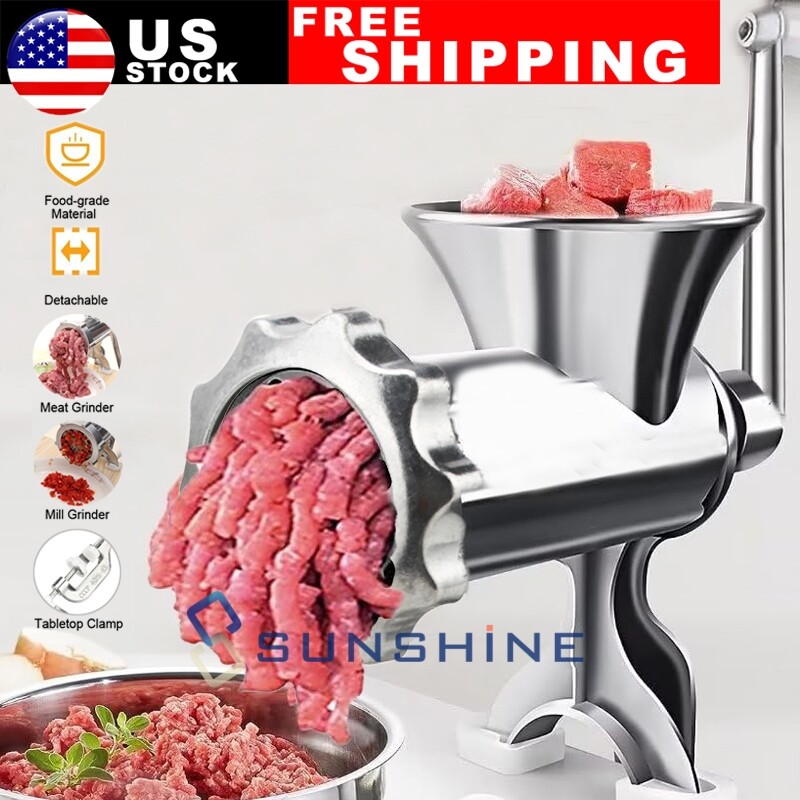 Maquina de Moler Carne Manual Picadora de Carne Moledora Para Cortar Molino US