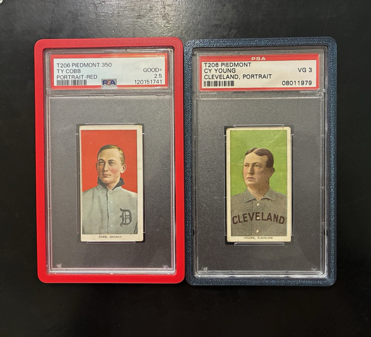 1909-11 T206 Ty Cobb Portrait & Cy Young Portrait Piedmont 350 Bundle 1909-11 T206 Ty Cobb Portrait & Cy Young Portrait Piedmont 350 Bundle