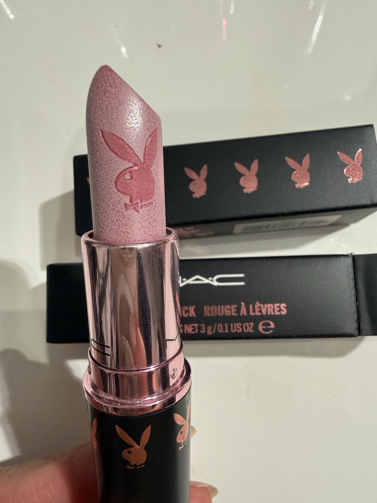 Extremely Rare 2003 Limited Edition MAC Cosmetics Playboy Lipstick in Bunny Pink