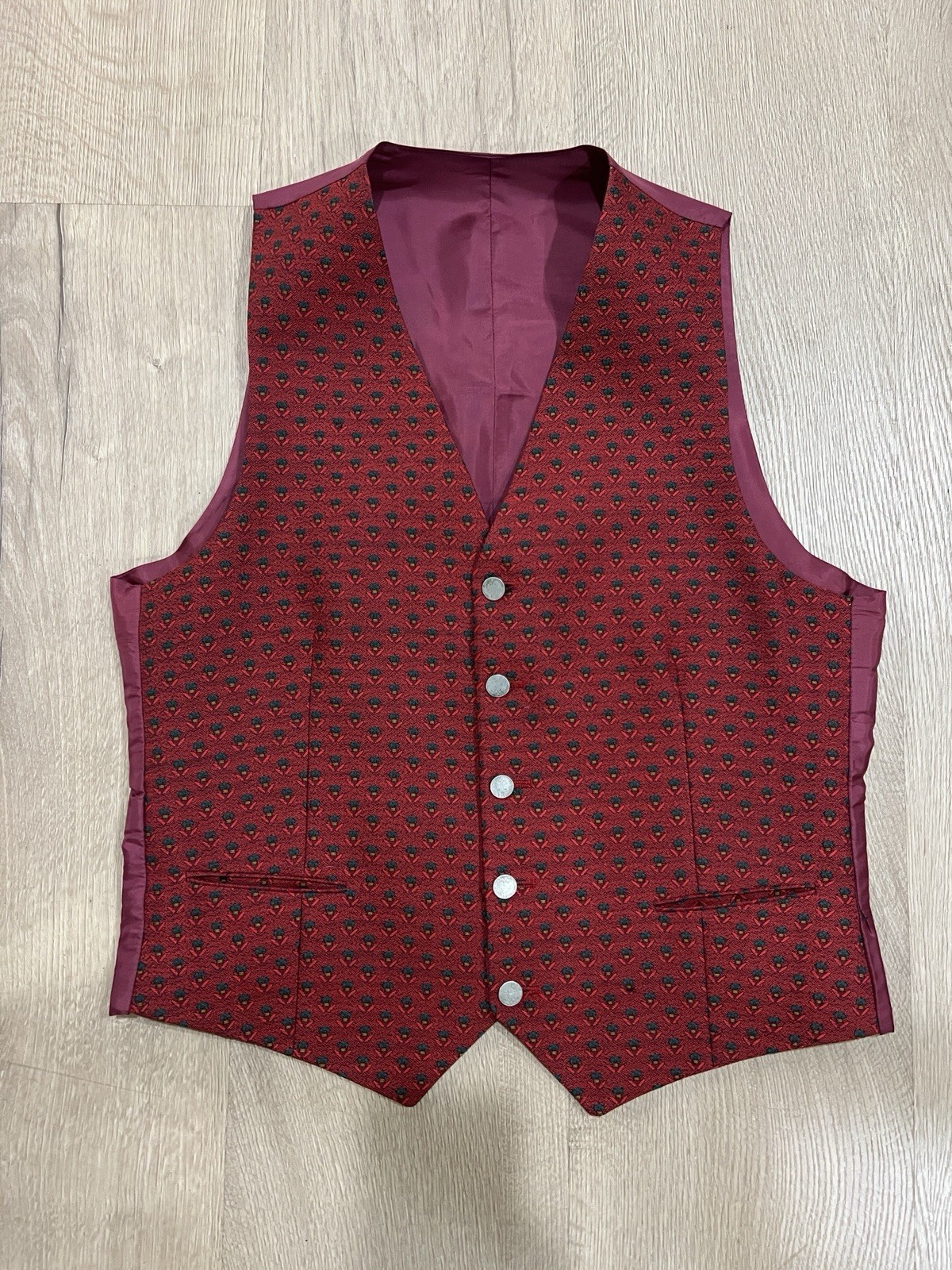 VTG Austrian German Trachten Vest Men Sz 52 Trevira 1859 Coin Button Octoberfest
