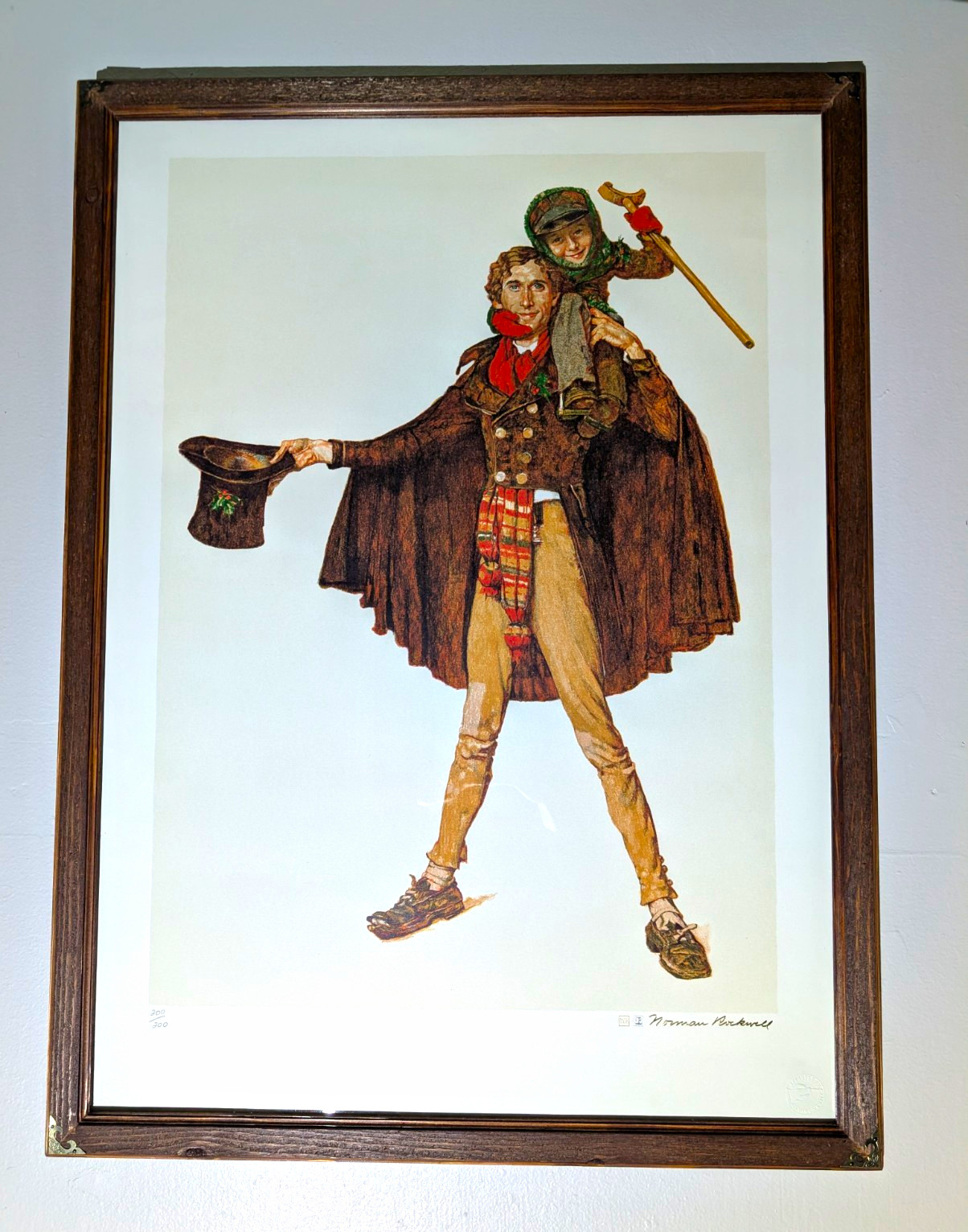 Norman Rockwell Tiny Tim Signed 200/200 Lithograph Custom Framed 27x36 COA
