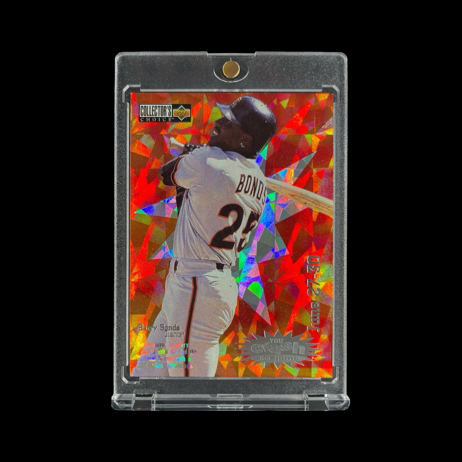 BARRY BONDS RARE ORANGE CRACKED ICE CRASH CARD 1996 Upper Deck - Giants