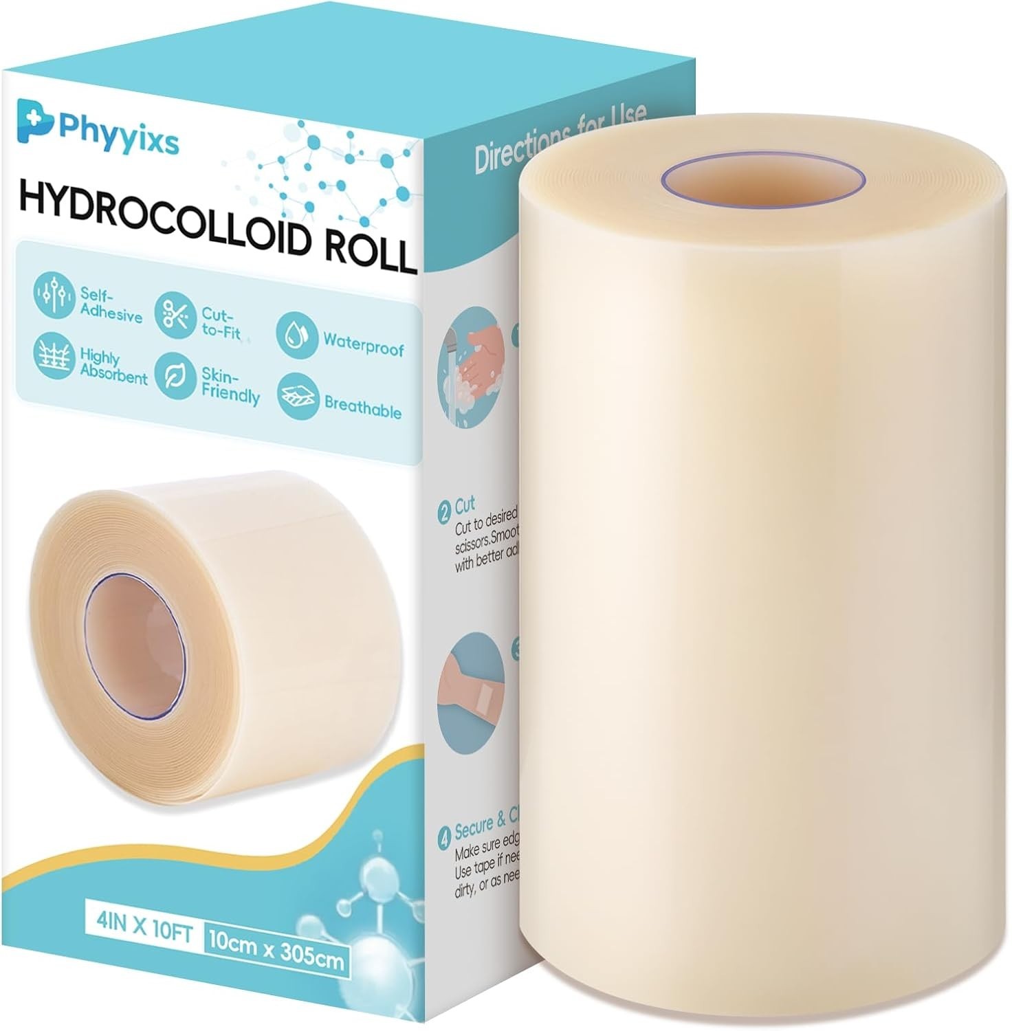 Hydrocolloid Roll for Wound Care – Flexible & Skin-Friendly 4in*10ft 