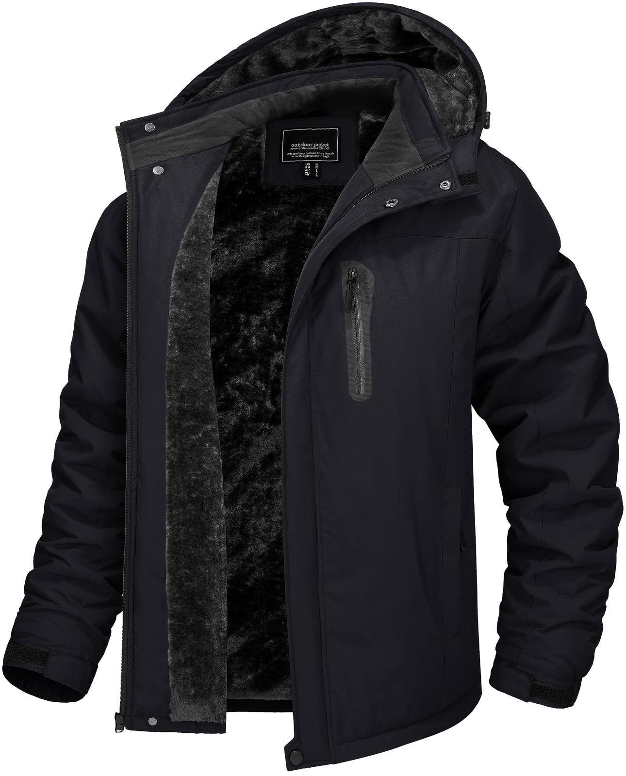Men\'s Winter Ski Jacket Thermal Hooded Hiking Windproof Parka Fleece Lined Coats