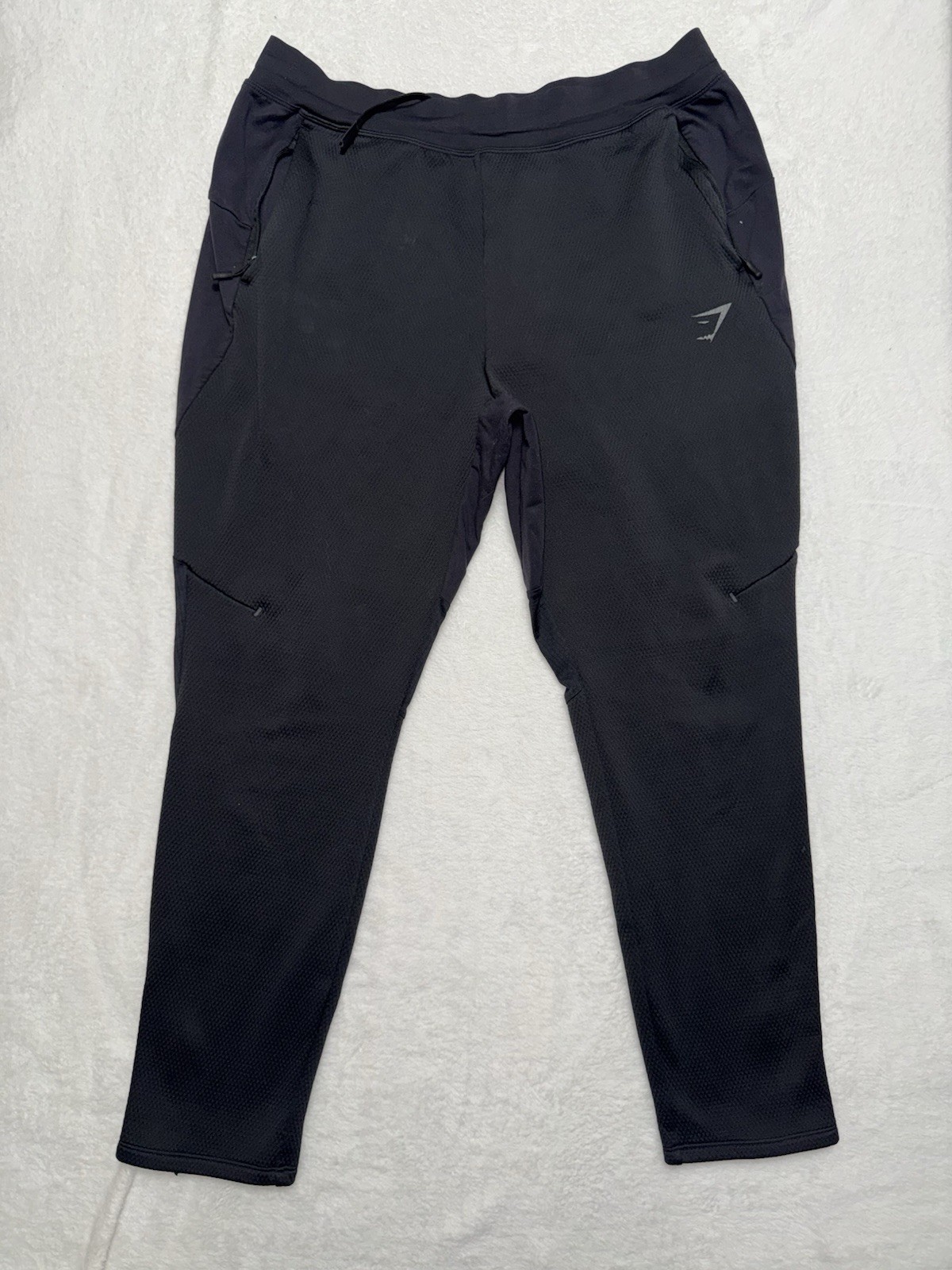 Gymshark Men\'s Tactical Joggers Zipper Pockets Black Size XL