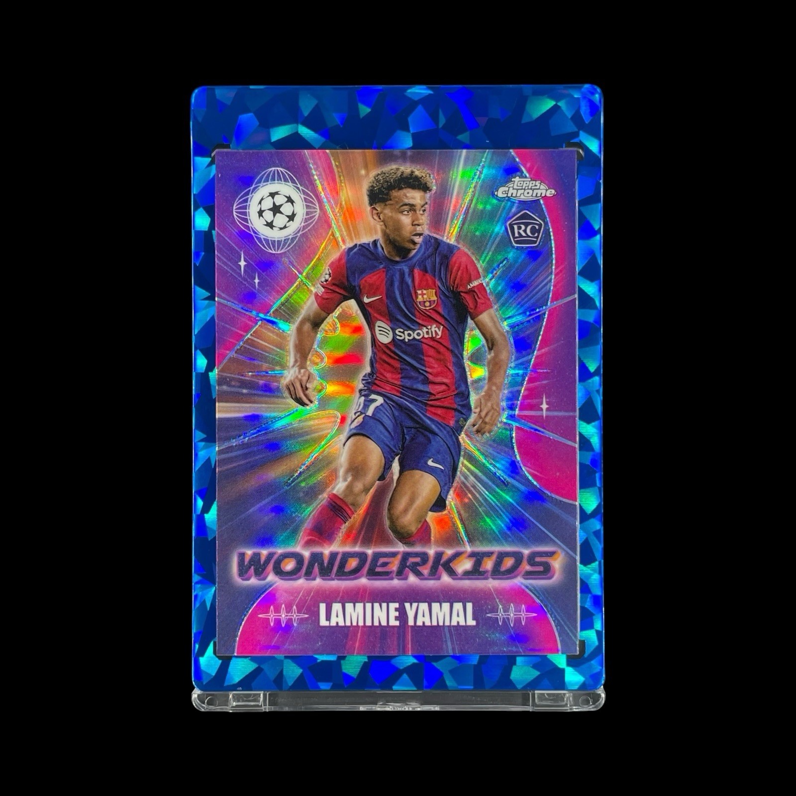 LAMINE YAMAL ROOKIE REFRACTOR PURPLE HOLO 2023-24 Topps Chrome Wonderkids Insert