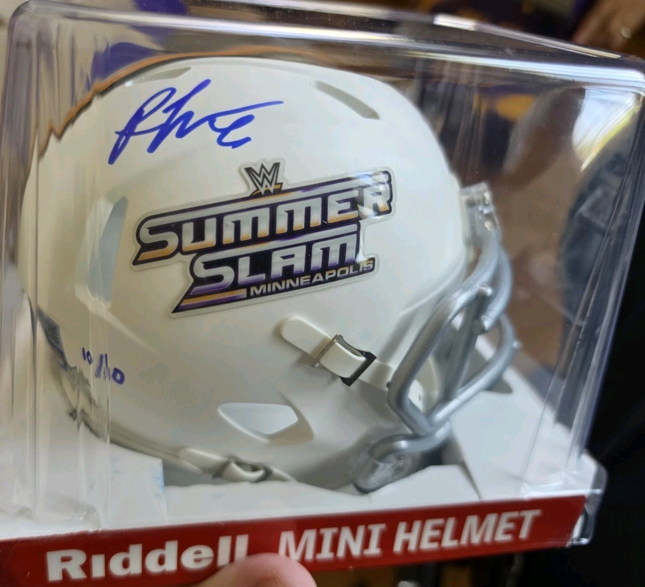 2026 Fanatics Underwraps WWE Summerslam Mini Helmet Rhea Ripley 10/10 Auto 2026 Fanatics Underwraps WWE Summerslam Mini Helmet Rhea Ripley 10/10 Auto