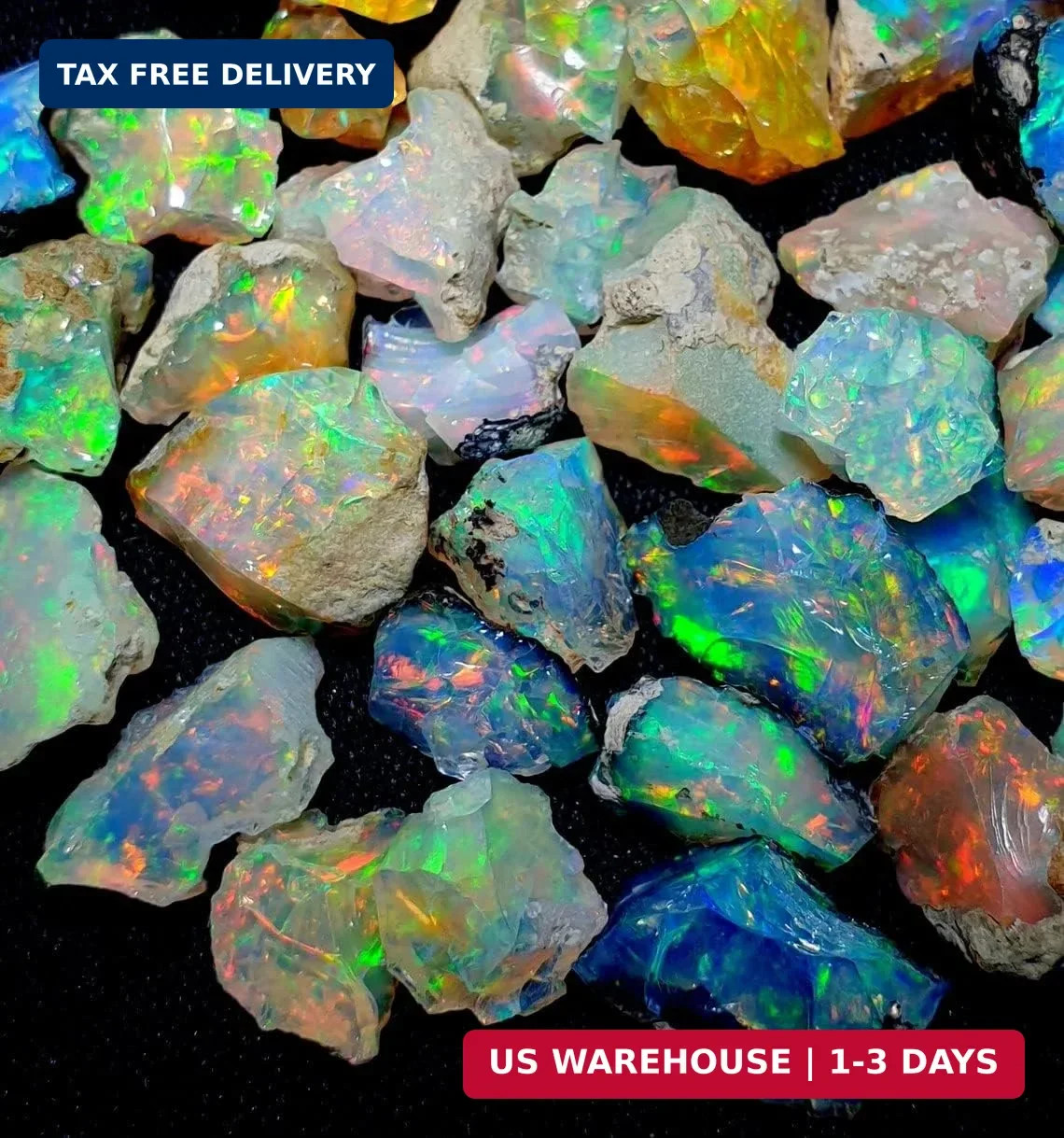 Rossecjewel Natural Ethiopian Opal Rough - Stunning Fire Rainbow Rock Specimen 4
