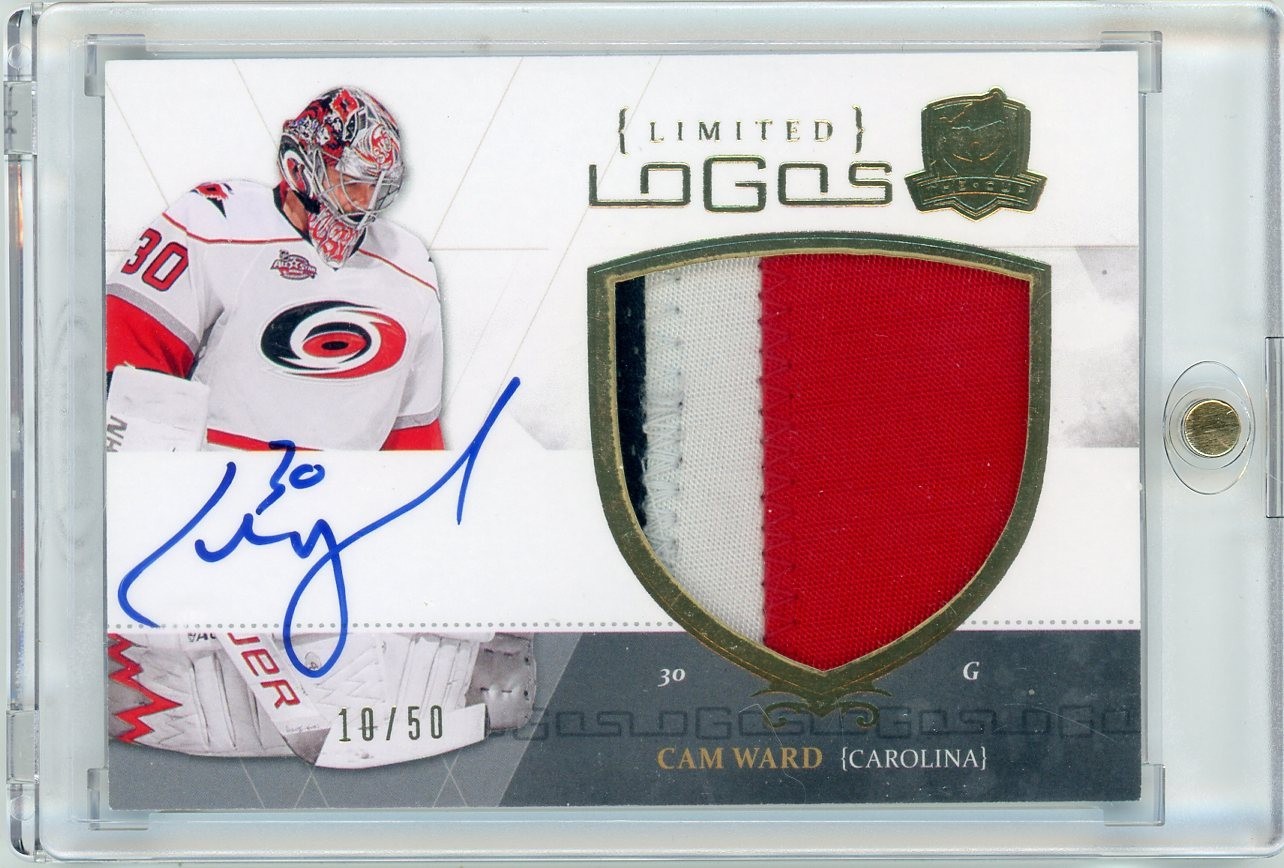 2010-11 UD Upper Deck The Cup Limited Logos Cam Ward /50 Patch Auto #LL-CW