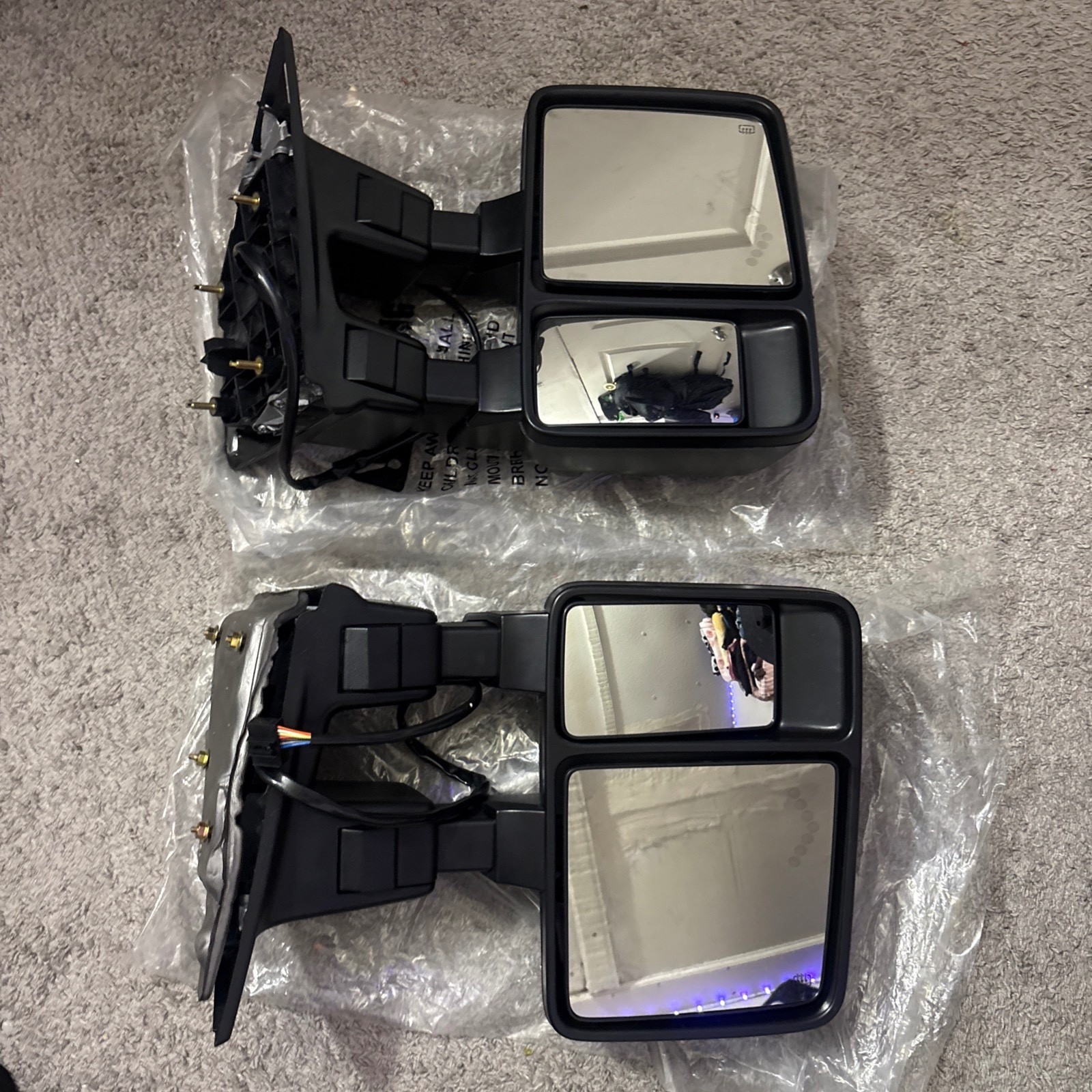 Power Heated Tow Mirrors w/ Smoke Turn Signal For 08-16 Ford F250/F350/F450/F550
