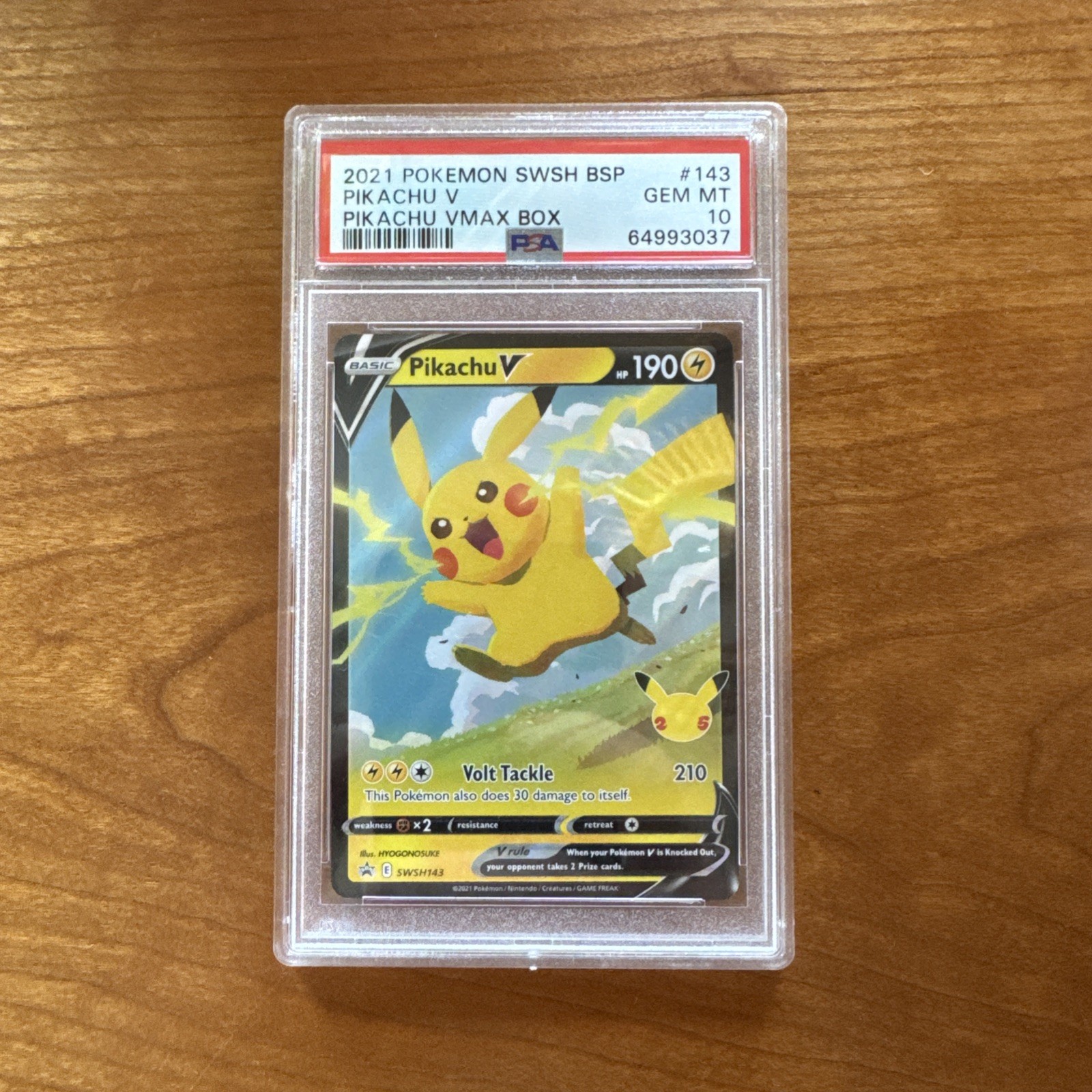 2021 Pokemon Celebrations - Pikachu V Black Star Promo Holo SWSH143 PSA 10