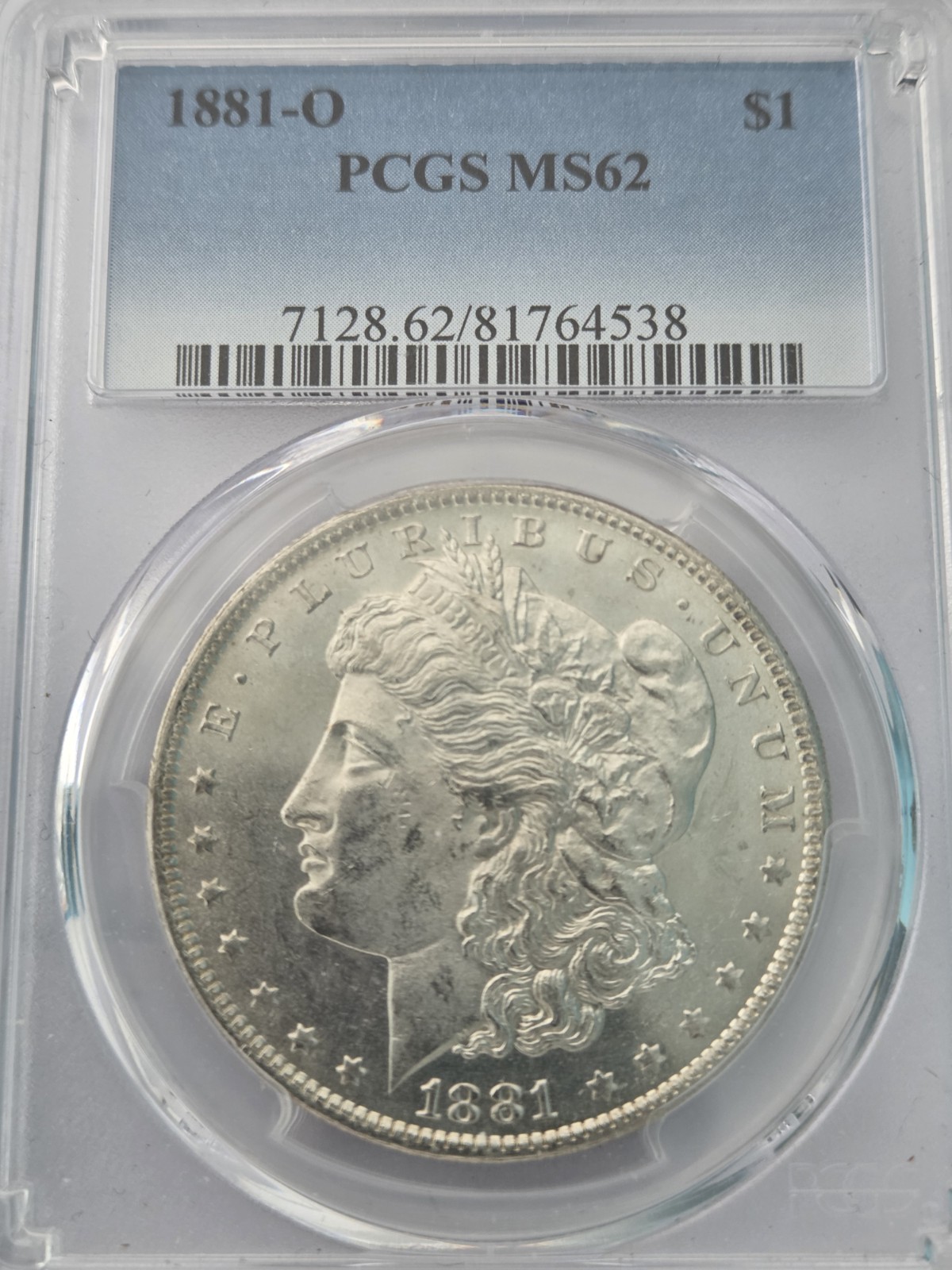 1881-O United States, Morgan Silver Dollar, PCGS MS 62